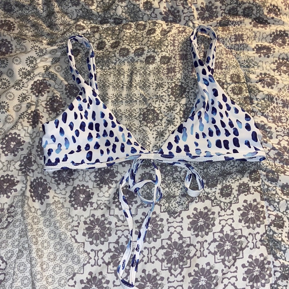 Blue and white SHEIN bikini set
